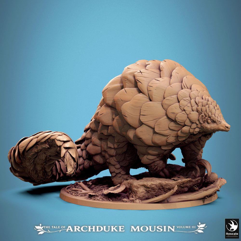Product photo Tabletop 28mm Lord of the Print (LotP) 0: Tabletop miniature: Dire Pangolin, Scale Beast and Armored Creature, Earth Digger, Guardian Beast, Dungeon Creature, Boss Monster (25_07_B1)