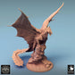 Product photo Tabletop 28mm Lord of the Print (LotP) 2: Fantasy figure: Legendary Dragon on rock diorama, winged dragon beast in jumping pose, wyvern-like boss monster (24_08_J)