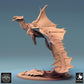 Product photo Tabletop 28mm Lord of the Print (LotP) 0: Tabletop miniature: Legendary Brass Dragon, large dragon in flight, flying dragon, dragon model, role-playing miniature, boss monster (24_08_I)