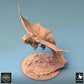 Product photo Tabletop 28mm Lord of the Print (LotP) 0: Tabletop miniature: Legendary Brass Dragon, large dragon in flight, flying dragon, dragon model, role-playing miniature, boss monster (24_08_I)
