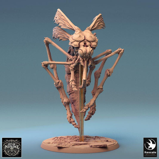 Product photo Tabletop 28mm Lord of the Print (LotP) 0: Tabletop miniature: Demonic Giant Mosquito / Blood Mosquito Dravon Hover, flying insect monster, swarm lord boss (24_08_E4)