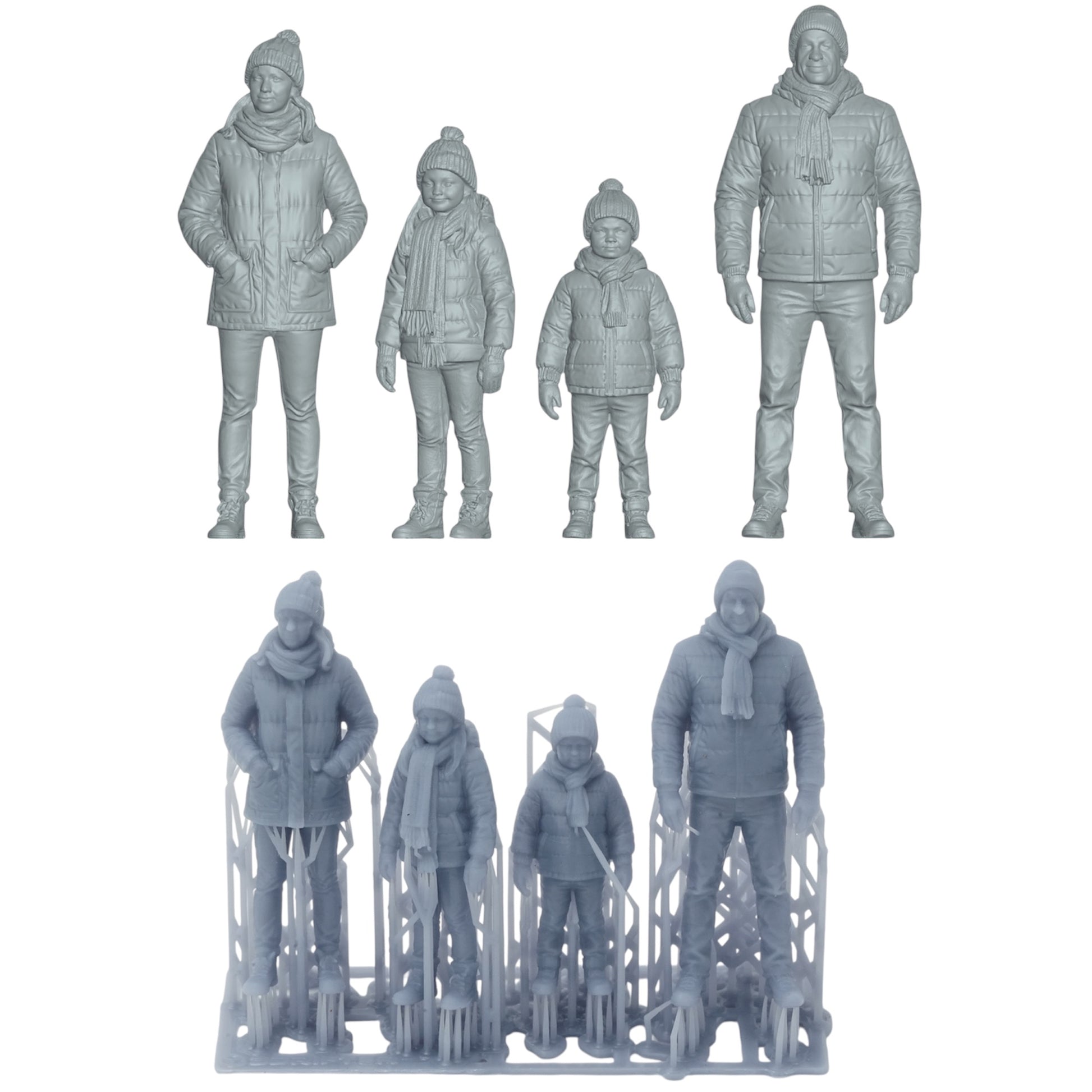 Diorama Model Building Product Photo 0: Winter Family - 4 Figures - Winter Wonderland
