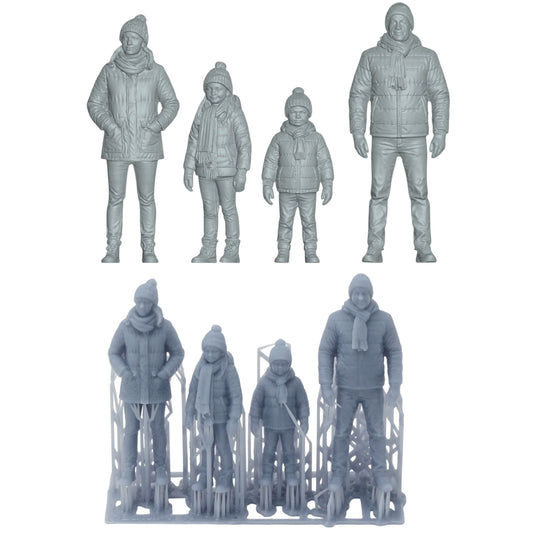 Diorama Model Building Product Photo 0: Winter Family - 4 Figures - Winter Wonderland