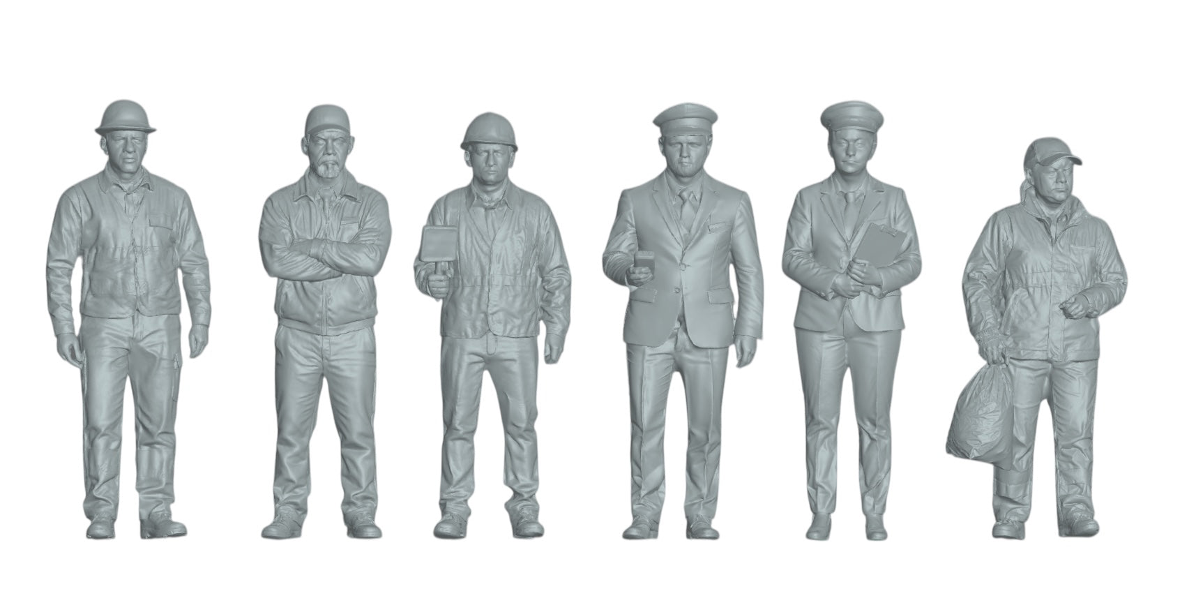 Diorama model building product photo 2: Railway staff figures set 2 - 6 figures (h0_28)