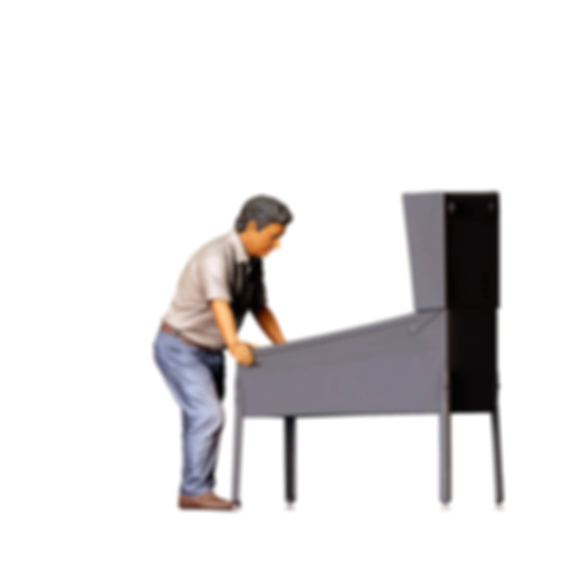 Diorama model kit product photo 1: Standing figure: man at a pinball machine with both hands (Ref. No. 519)