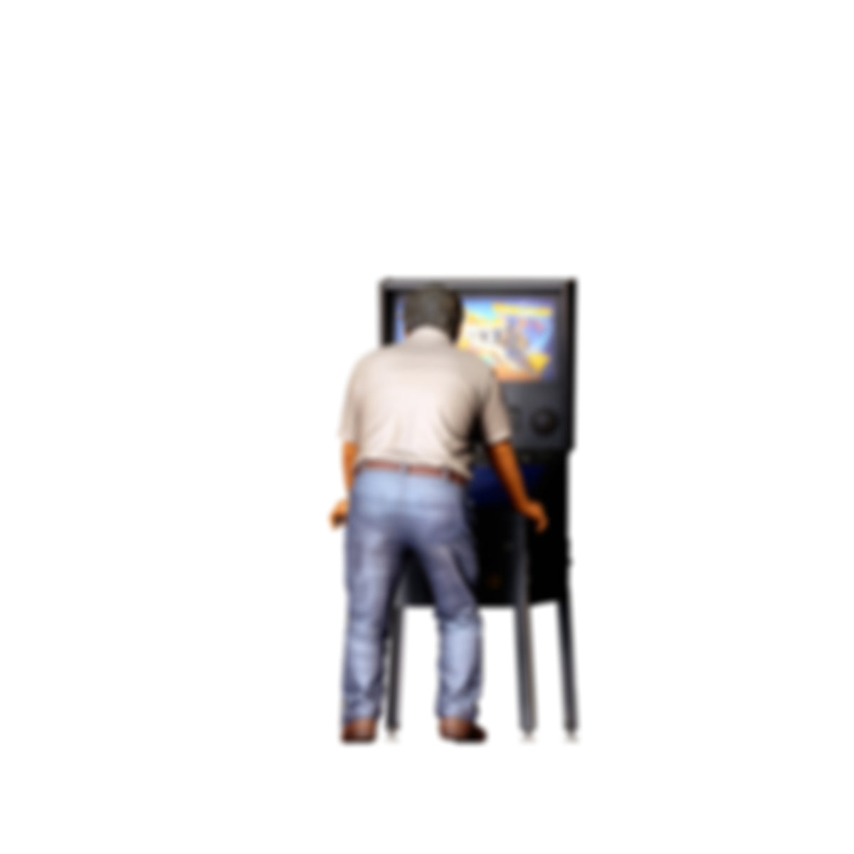 Diorama model-making product photo 3: Standing figure: man at a pinball machine with both hands (Ref. No. 519)