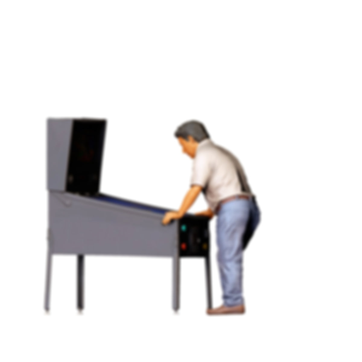 Diorama model making product photo 4: Standing figure: man at a pinball machine with both hands (Ref. No. 519)