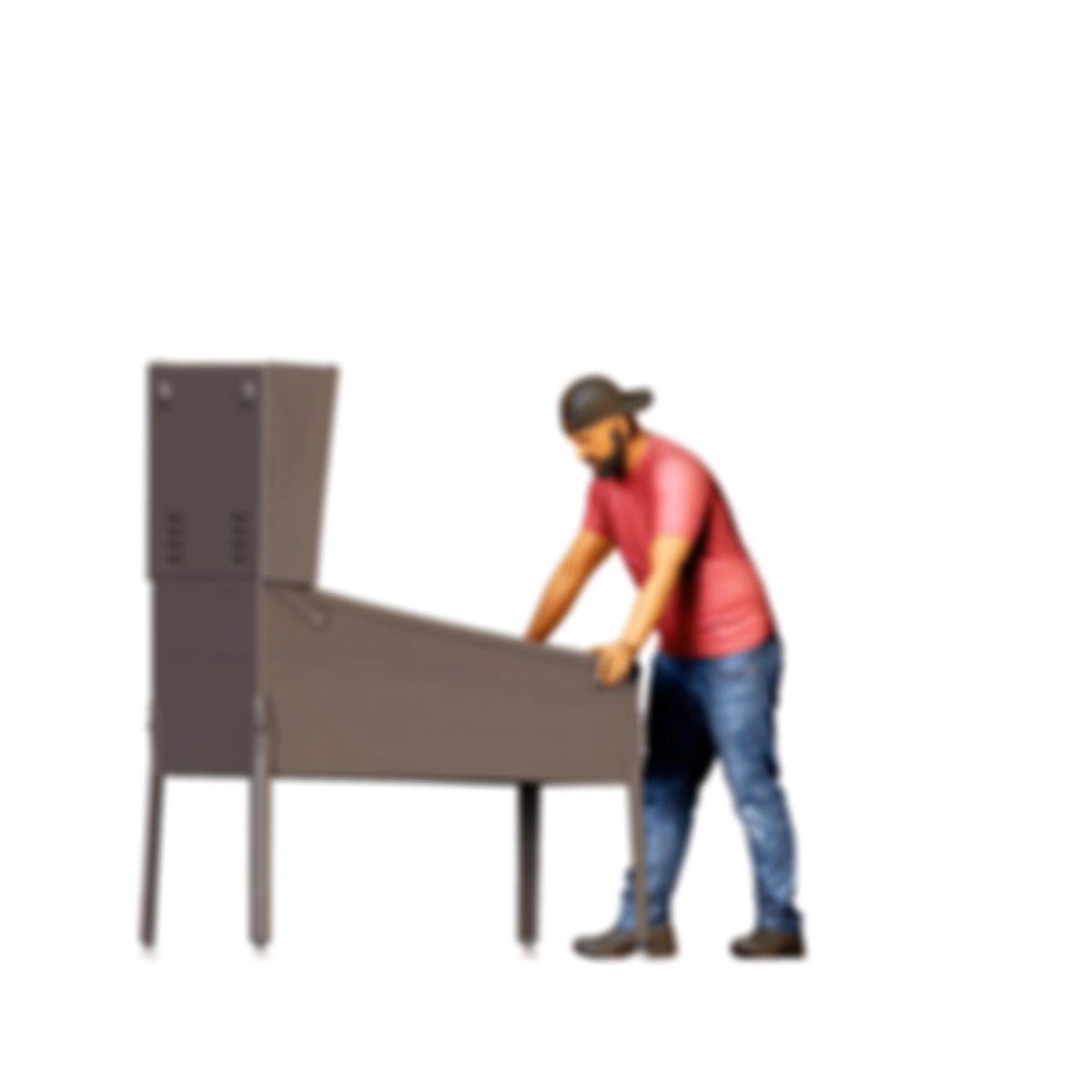 Diorama model kit product photo 0: Standing figure: man leaning forward at the pinball machine (Ref. No. 521)