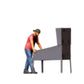 Diorama model-making product photo 1: Standing figure: man leaning forward at a pinball machine (Ref. No. 521)
