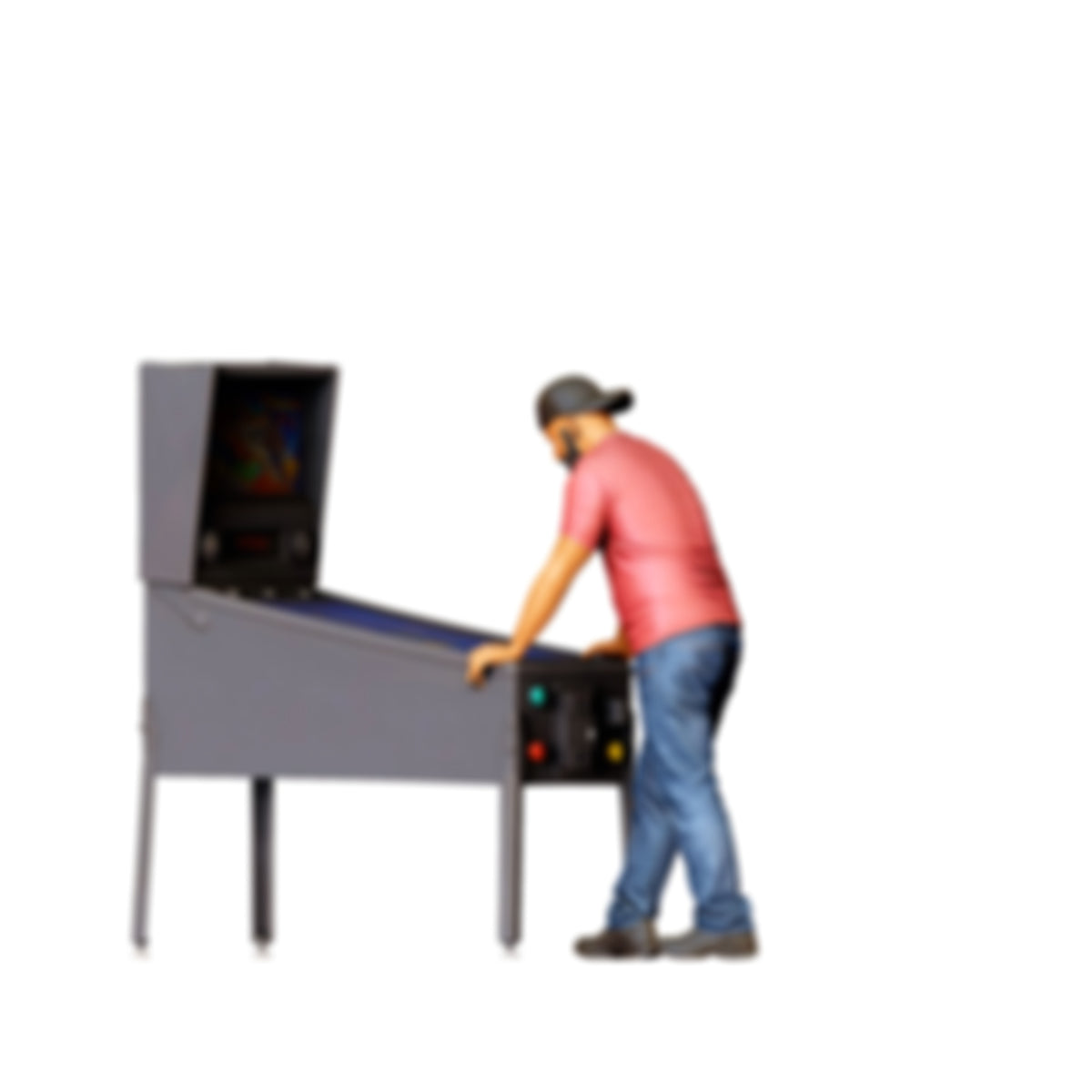 Diorama model making product photo 4: Standing figure: man leaning forward at the pinball machine (Ref. No. 521)