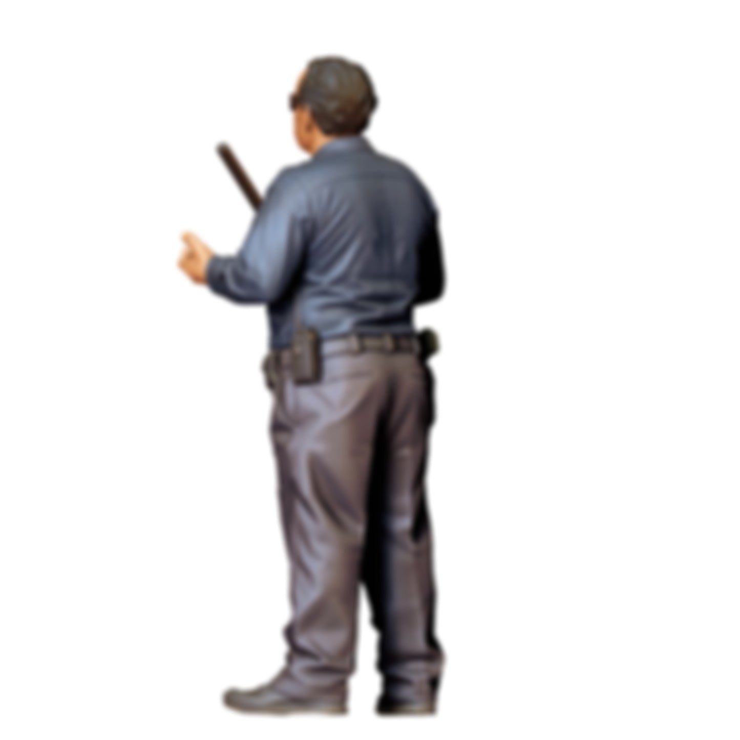 3DP Miniatures 2: Stehende Figur: Polizist mit Schlagstock & Holster am Gürtel (Ref. Nr. 498)
