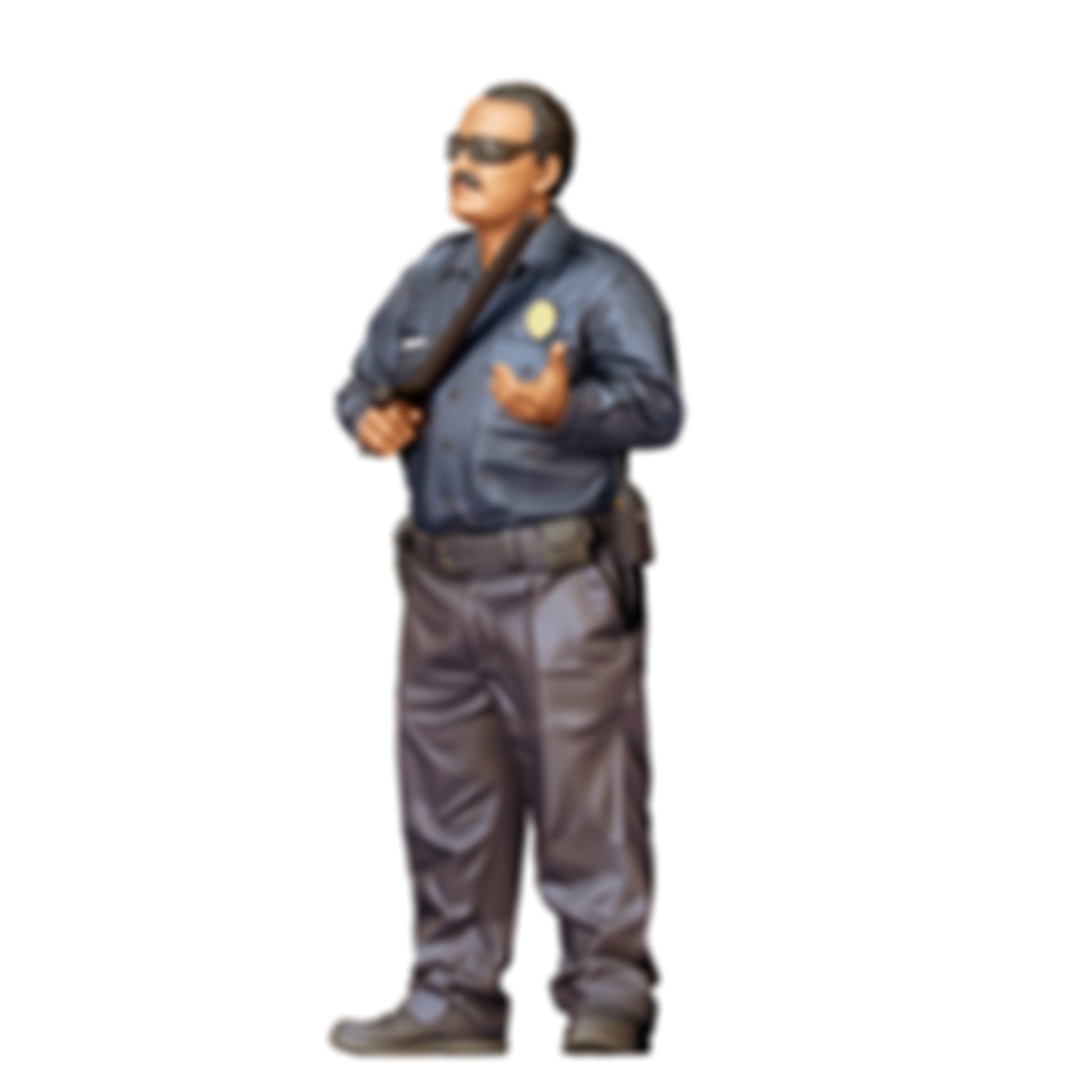 3DP Miniatures 3: Stehende Figur: Polizist mit Schlagstock & Holster am Gürtel (Ref. Nr. 498)