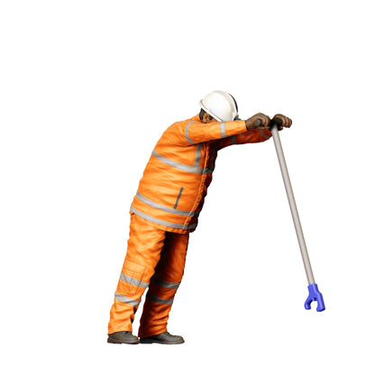 Diorama model building product photo 0: Worker on the track with tools - Railway worker/Construction worker B (Ref. No. 388)