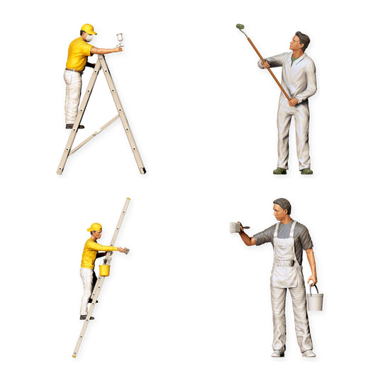 Diorama Figuren-Set: Maler und Lackierer im Handwerk (Nr. S57) – STL-geprüfte Übersicht aller enthaltenen unbemalten Resinfiguren