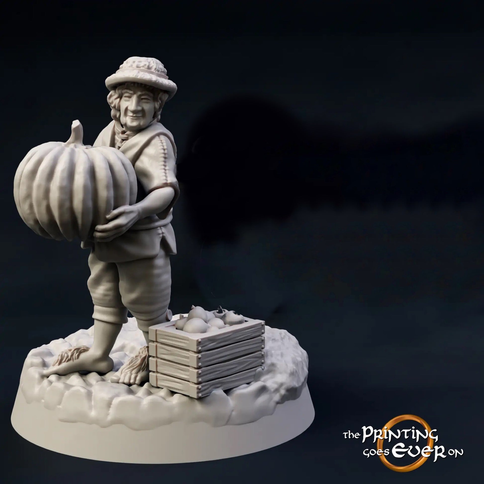 Product photo Tabletop 28mm The Printing Goes Ever On (TPGEO) 0: Medieval townsfolk and tavern guests: Innkeeper, guard, hunter, farmer, maid, guest, traveler