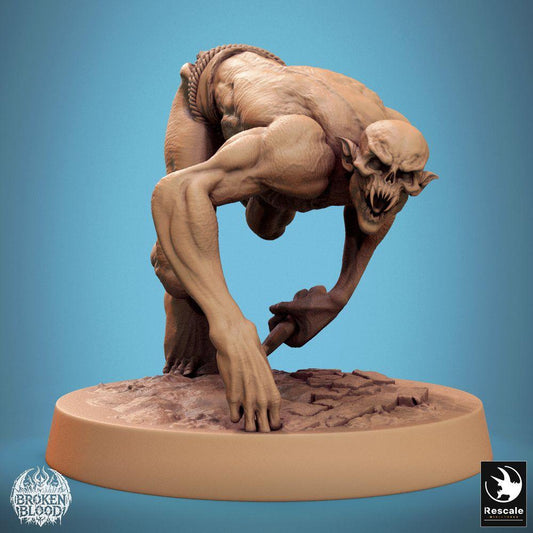 Product photo Tabletop 28mm Lord of the Print (LotP) 0: Tabletop miniature: Wild Ghoul / Crypt Horror on the Charge, Night Creature, Dungeon Creature, Skirmish Monster, Elite Opponent (24_11_B25)