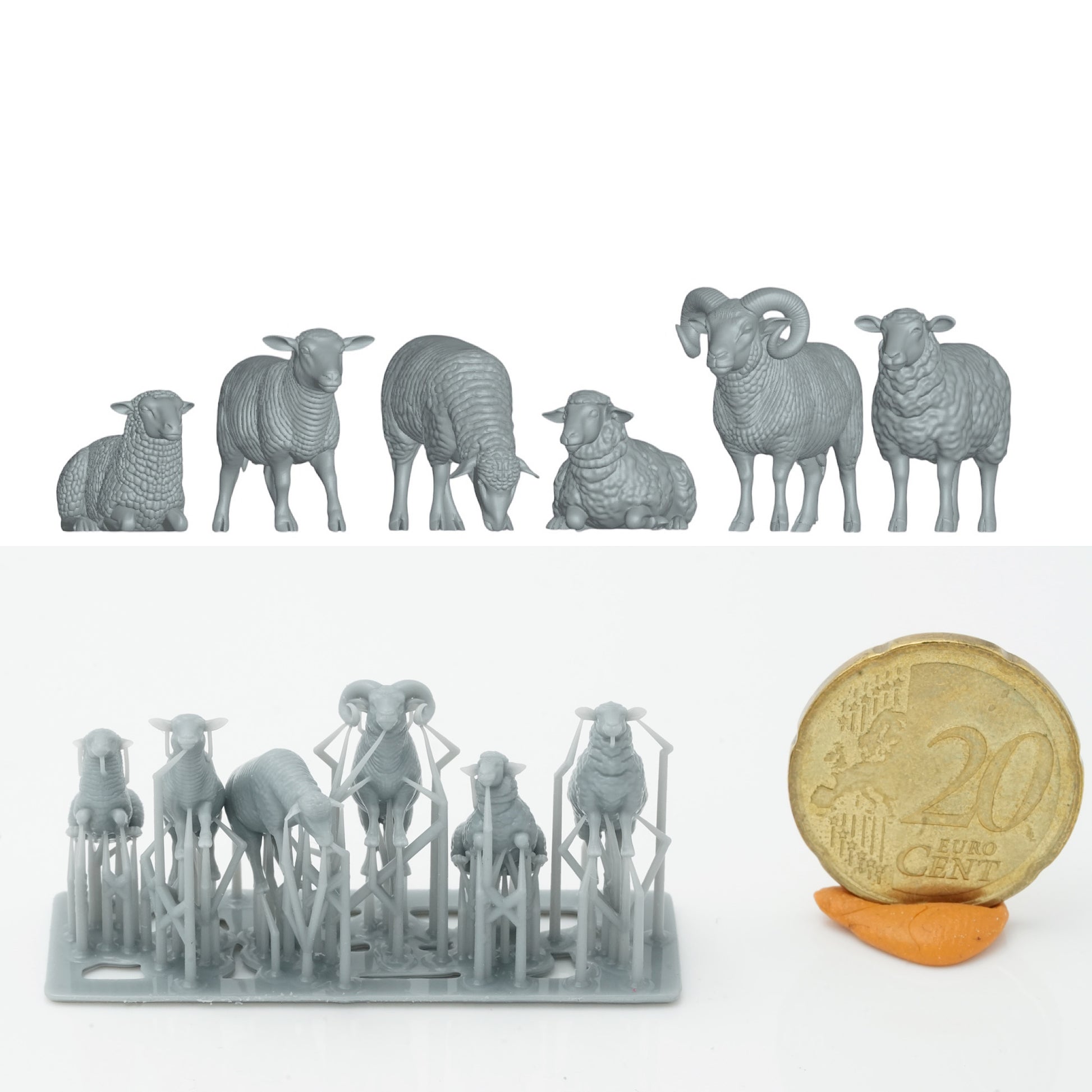 Product photo Animal Figure Diorama, Model Building: 0: Farm Animal Figures: Pig Set - 6 Pigs (Ref a051)