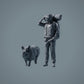 Farm Animal Figures: Pig - Berkshire Pig (a035)