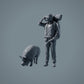 Farm Animal Figures: Grazing Pig - Berkshire Pig (a036)
