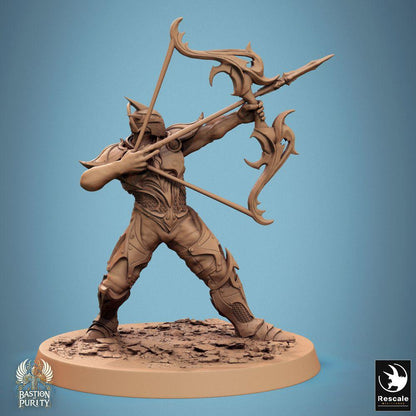 Product photo Tabletop 28mm Lord of the Print (LotP) 0: Tabletop miniature: Aether Guardian Archer - Ranger, Scout, Elite Ranged Fighter, Warrior with Greatbow (24_09_D2)