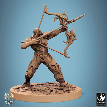 Product photo Tabletop 28mm Lord of the Print (LotP) 0: Tabletop miniature: Aether Guardian Archer - Ranger, Scout, Elite Ranged Fighter, Warrior with Greatbow (24_09_D2)