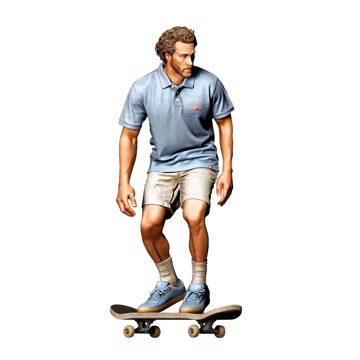Diorama model-making product photo 0: Standing figure: skateboarder with bent knees on a skateboard (Ref. No. 528)