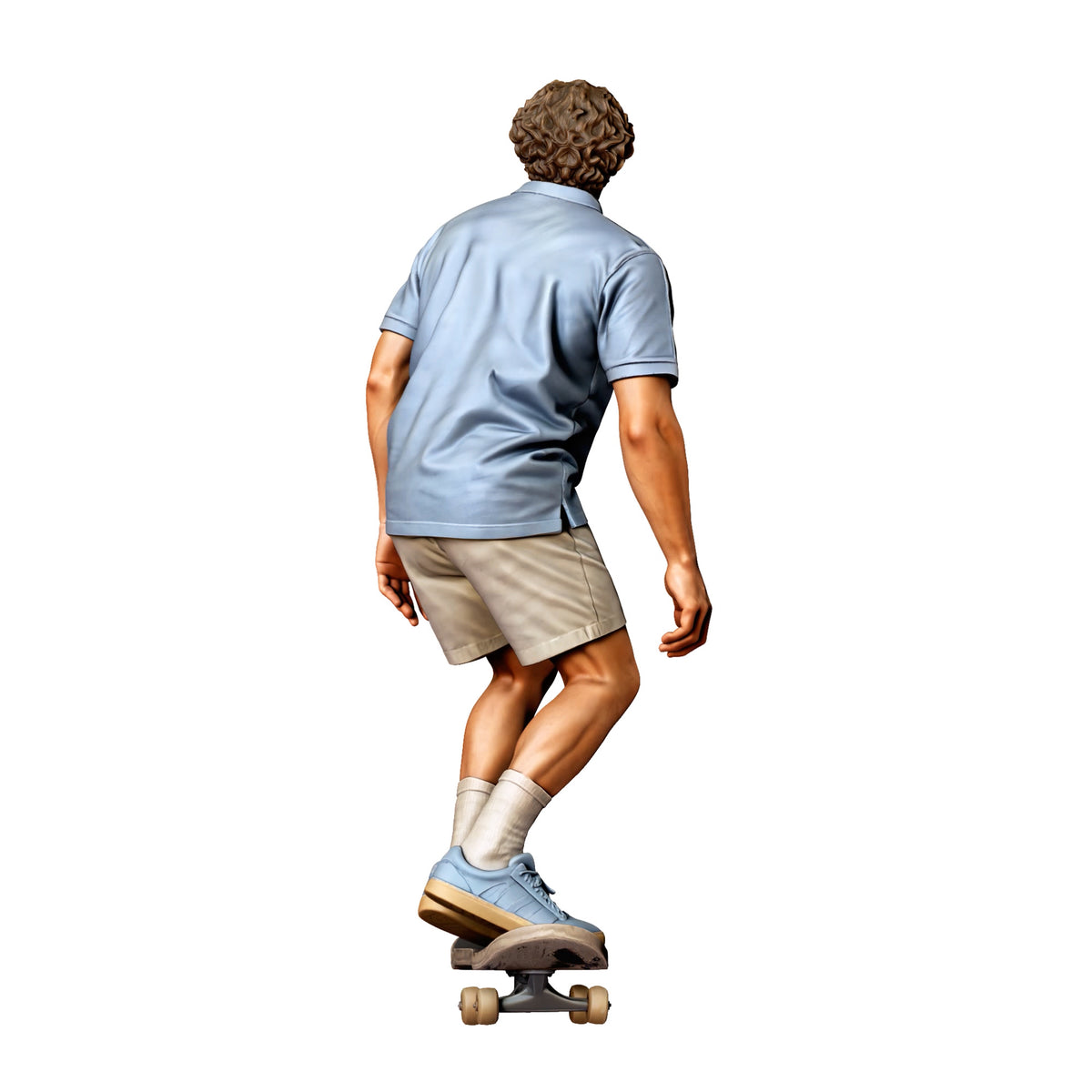 Diorama model-making product photo 2: Standing figure: skateboarder with bent knees on skateboard (Ref. No. 528)