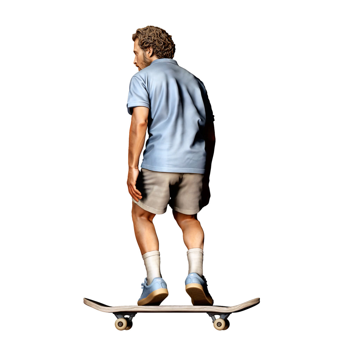 Diorama model making product photo 3: Standing figure: skateboarder with bent knees on skateboard (Ref. No. 528)