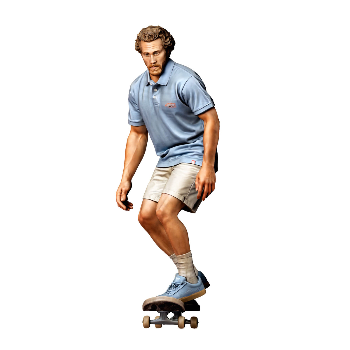 Diorama model-making product photo 4: Standing figure: skateboarder with bent knees on skateboard (Ref. No. 528)