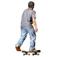Diorama model-making product photo 2: Standing figure: skateboarder in a dynamic pose on a skateboard (Ref. No. 530)
