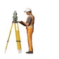 Product photo 0: Construction worker with tripod: Surveyor on the construction site