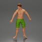 Diorama model building product photo 12: Diorama miniature: person lying face down next to surfboard with fins (Ref No. A66)