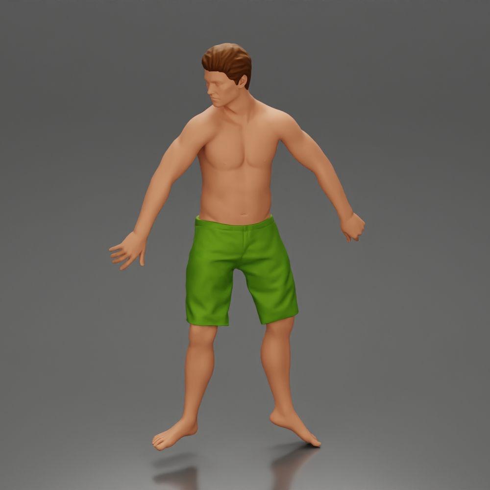 Diorama model building product photo 12: Diorama miniature: person lying face down next to surfboard with fins (Ref No. A66)