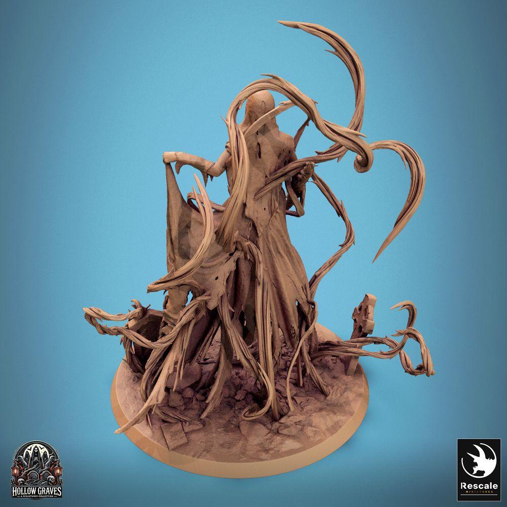 Product photo Tabletop 28mm Lord of the Print (LotP) 0: Tabletop miniature: vengeful banshee / wraith - undead spellcaster with thorned polearm (24_10_H)