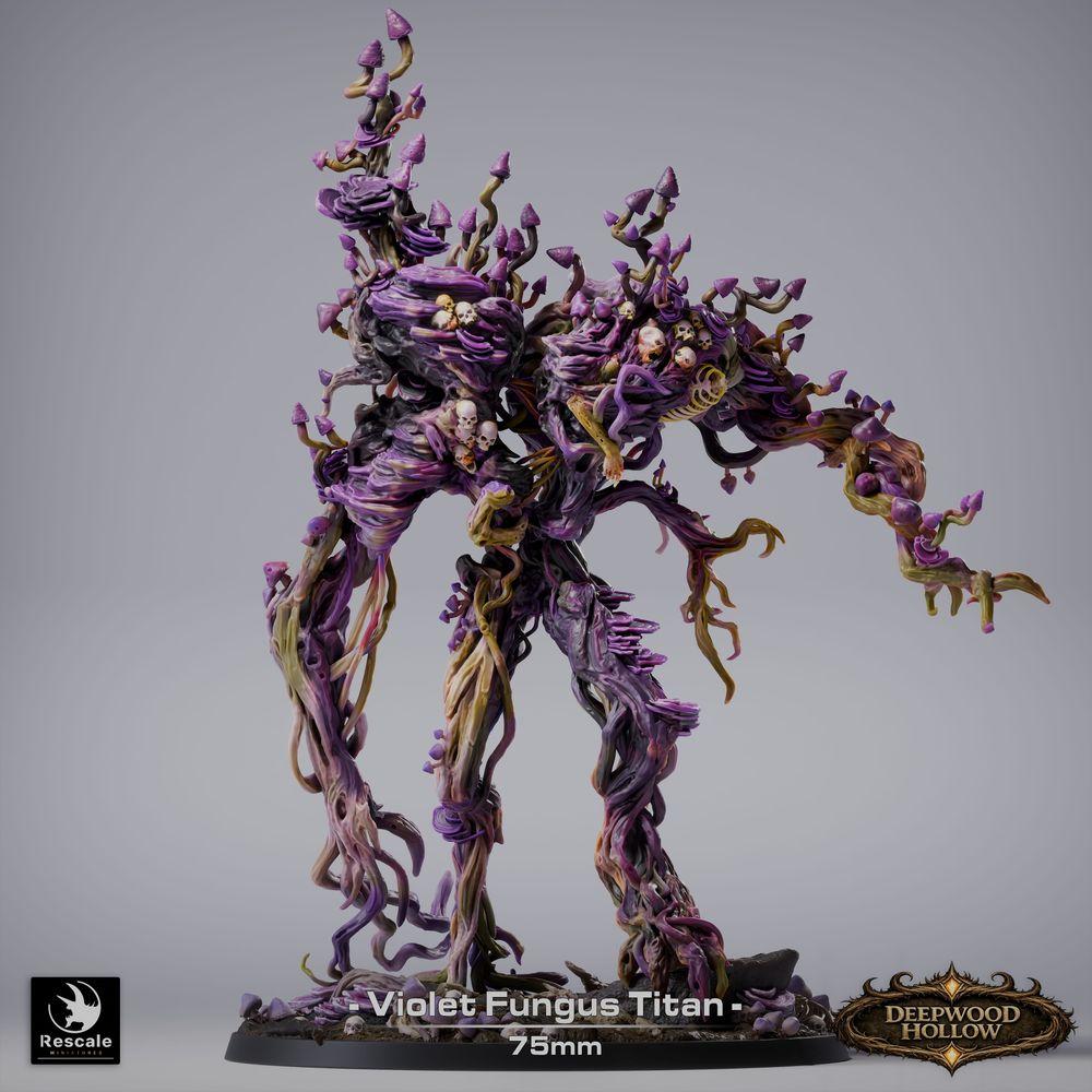Product photo Tabletop 28mm Lord of the Print (LotP) 2: Fantasy figure: Violet Fungus Titan - Violet Mushroom Colossus, Spore Titan, Plant Golem, Forest Horror Boss-Monster (26_03_E1)