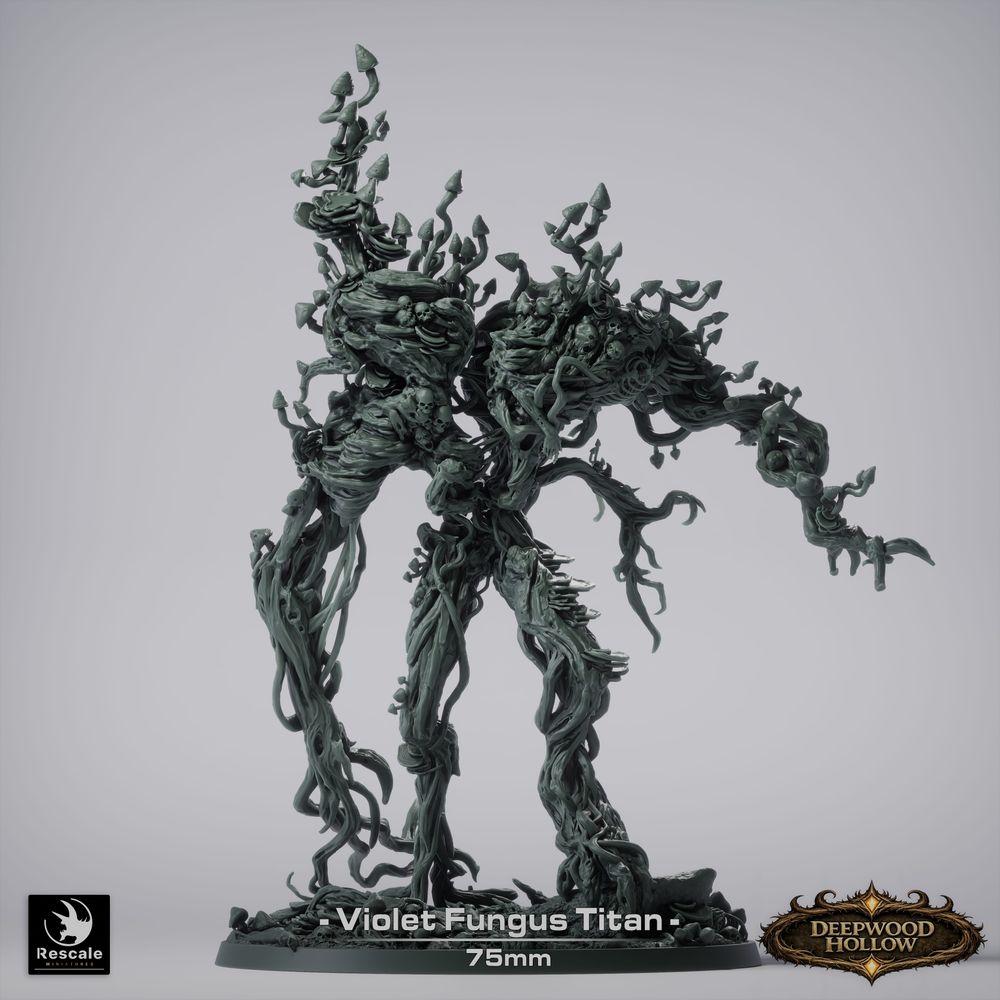 Product photo Tabletop 28mm Lord of the Print (LotP) 3: Fantasy figure: Violet Fungus Titan - Violet Mushroom Colossus, Spore Titan, Plant Golem, Forest Horror Boss-monster (26_03_E1)