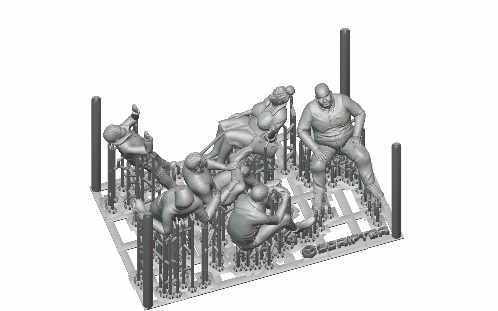 Product photo diorama and model building miniature figure: Spectator Set 2, 6 figures