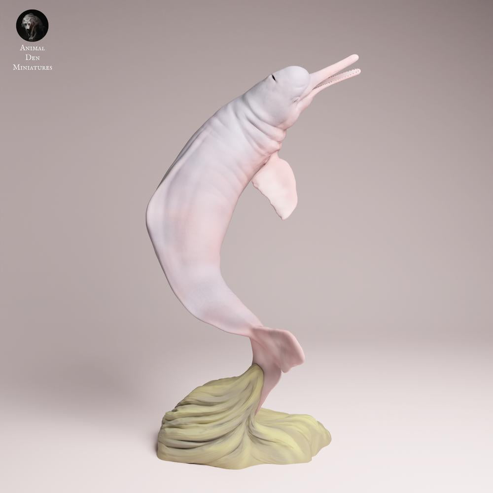 Product photo Tabletop 28mm Lord of the Print (LotP) 3: Water Creature Animal Figure: Amazon River Dolphin - surfacing