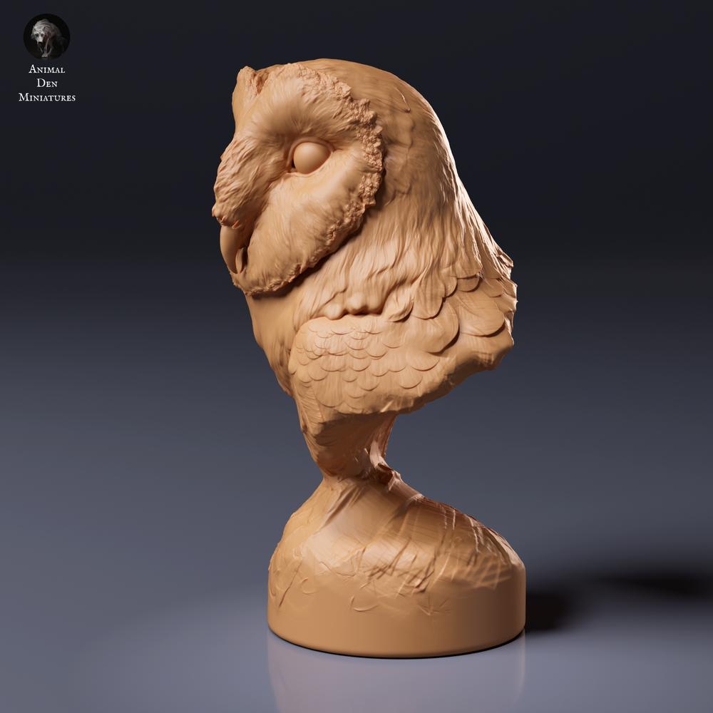 Product photo of animal figure Animal Den Miniatures 6: Wildlife animal figure: American barn owl - bust (26_10_06)