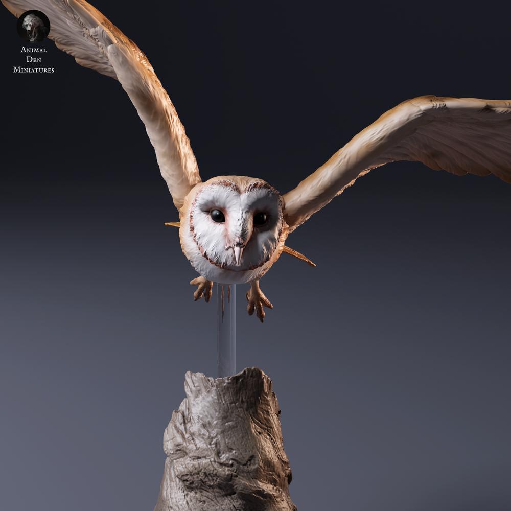 Product photo of animal figure Animal Den Miniatures 5: Wildlife animal figure: American barn owl - flying (26_10_07)