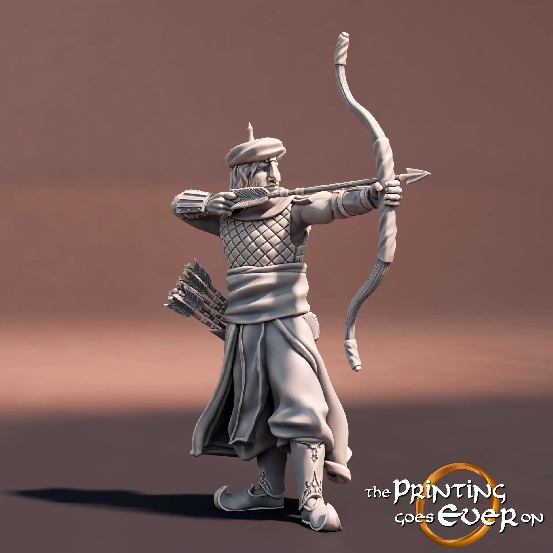 Product photo Tabletop 28mm The Printing Goes Ever On (TPGEO) 0: Southern Warriors: Oriental fighters with bow, spear, and sword - Nomadic people from the desert