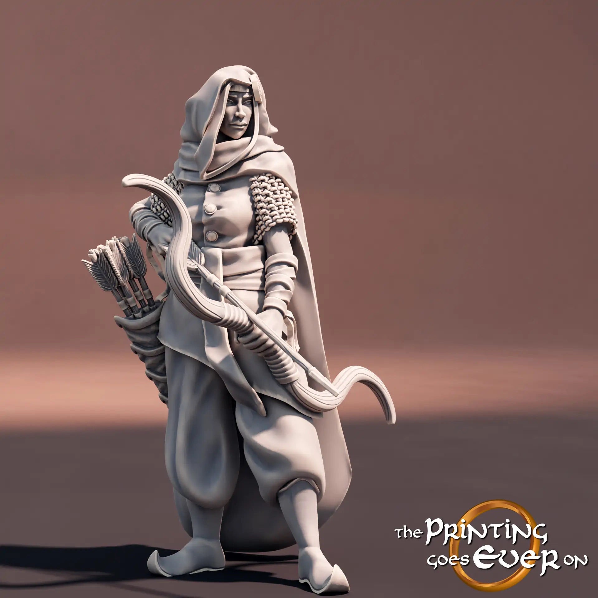 Product photo Tabletop 28mm The Printing Goes Ever On (TPGEO) 0: Southern Warriors: Oriental fighters with bow, spear, and sword - Nomadic people from the desert