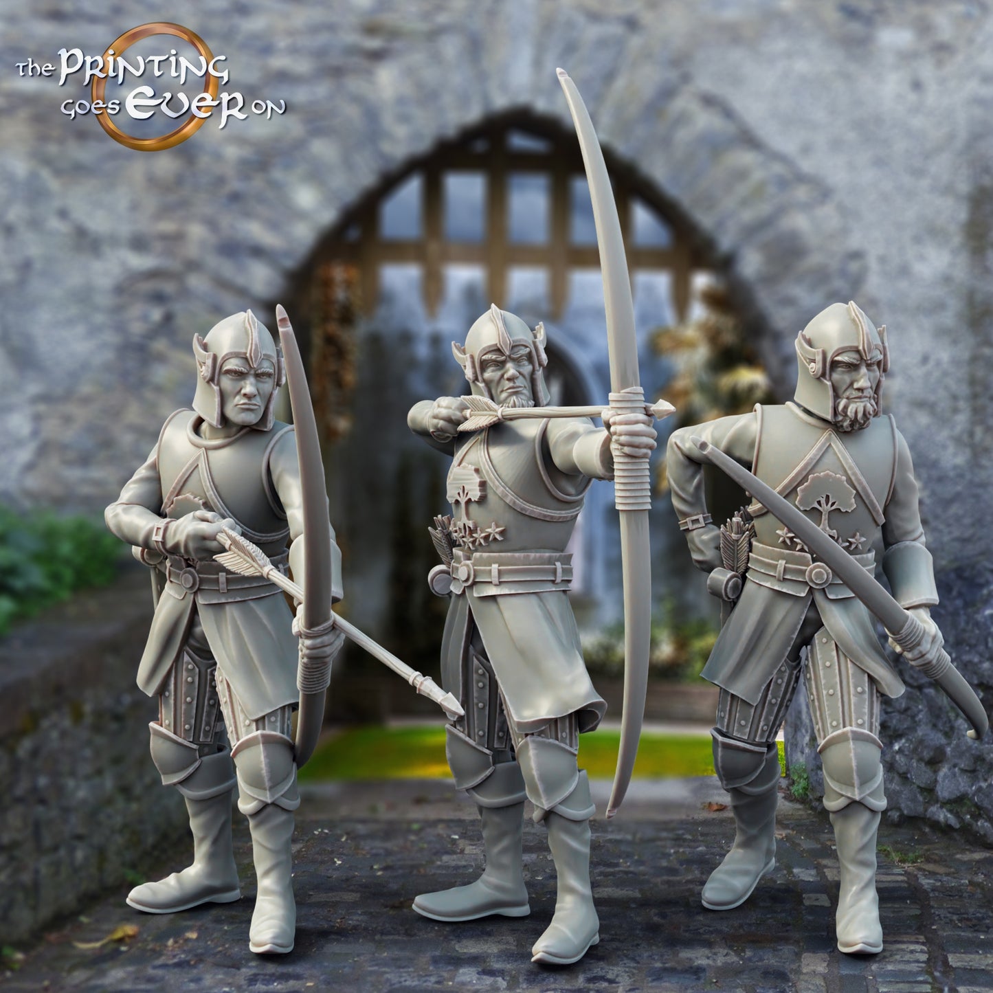 Product photo Tabletop 28mm The Printing Goes Ever On (TPGEO) 0: Watch and Archers: Medieval Knight Squad - Warriors of the White City