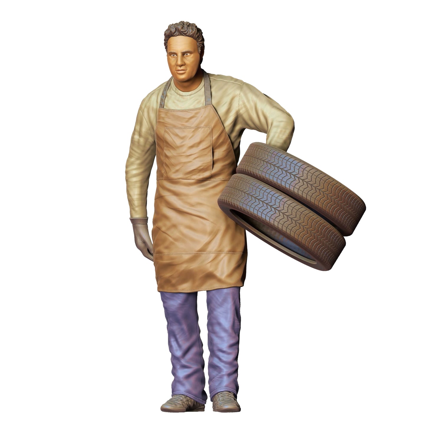 Product photo 0: Mechanic changing tire: Tire change in the auto repair shop