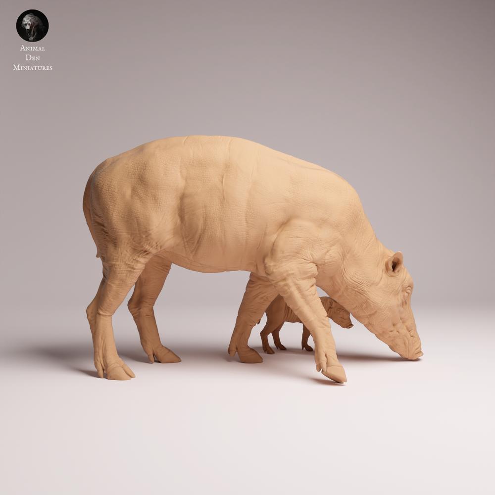 Product photo Tabletop 28mm Lord of the Print (LotP) 0: Wild Animal Figure: North Sulawesi Babirusa - Female with Young (25_12_08)