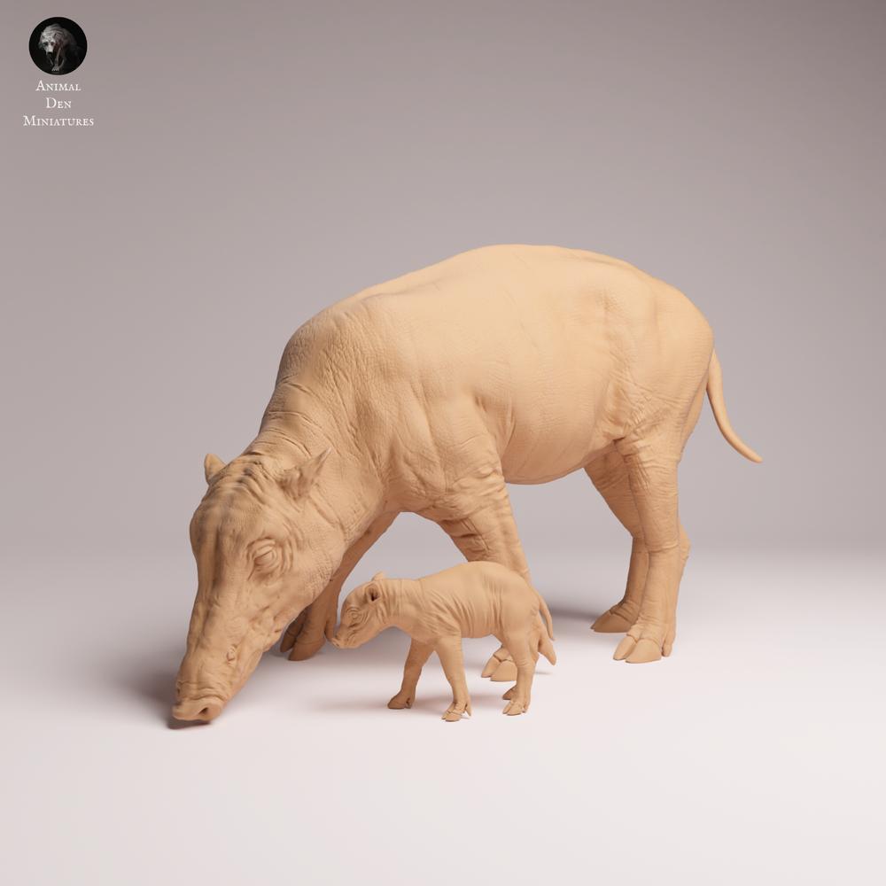 Product photo Tabletop 28mm Lord of the Print (LotP) 2: Wild Animal Figure: Nordsulawesi Boar - Female with Young (25_12_08)