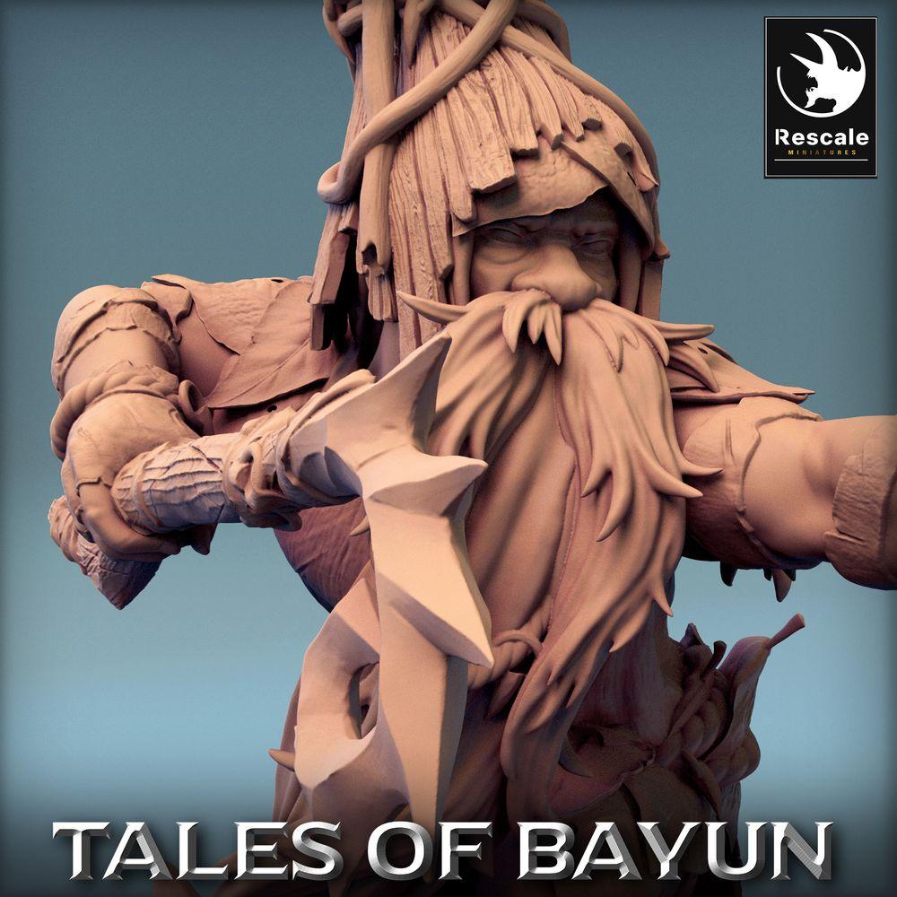 Product photo Tabletop 28mm Lord of the Print (LotP) 0: Mage Figure: Forest Shaman / Nature Druid / Mushroom Shaman / Rune Mage, summoning with Crystal Dagger (Borovichok Attack) (24_01_A2)