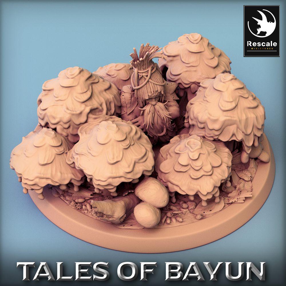 Product photo Tabletop 28mm Lord of the Print (LotP) 0: Tabletop miniature: Borovichok Hide - Forest Shaman in Mushroom Grove, Druid, Guardian of the Grove, Mushroom Sorcerer Diorama (24_01_A3)