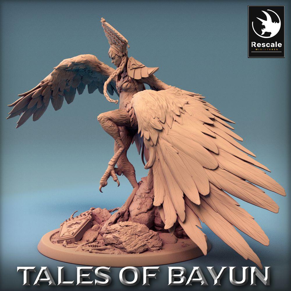 Produktfoto Tabletop 28mm Lord of the Print (LotP) 0: Tabletop Miniatur: Harpyie / Harpy im Sturzflug, Sirenenkönigin, geflügelte Dämonin, Himmelsjägerin (24_01_I5)