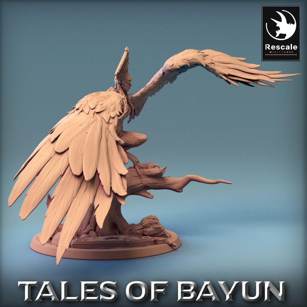 Product photo Tabletop 28mm Lord of the Print (LotP) 0: Tabletop miniature: Harpy - winged warrior, Harpy queen, boss model (24_01_I7)